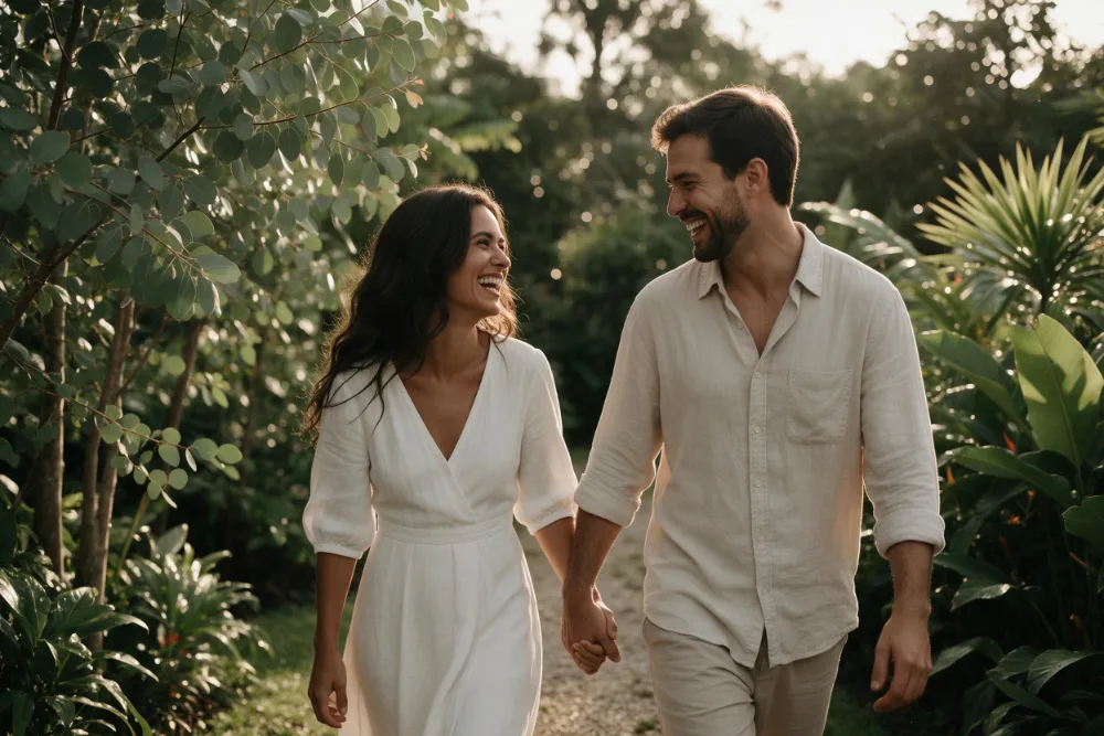 Mariana y Santiago caminando