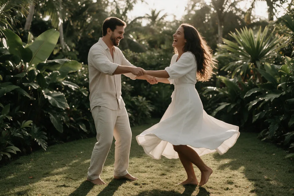 Mariana y Santiago bailando